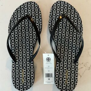 Tory Burch, black Chelsea flip-flops size 9